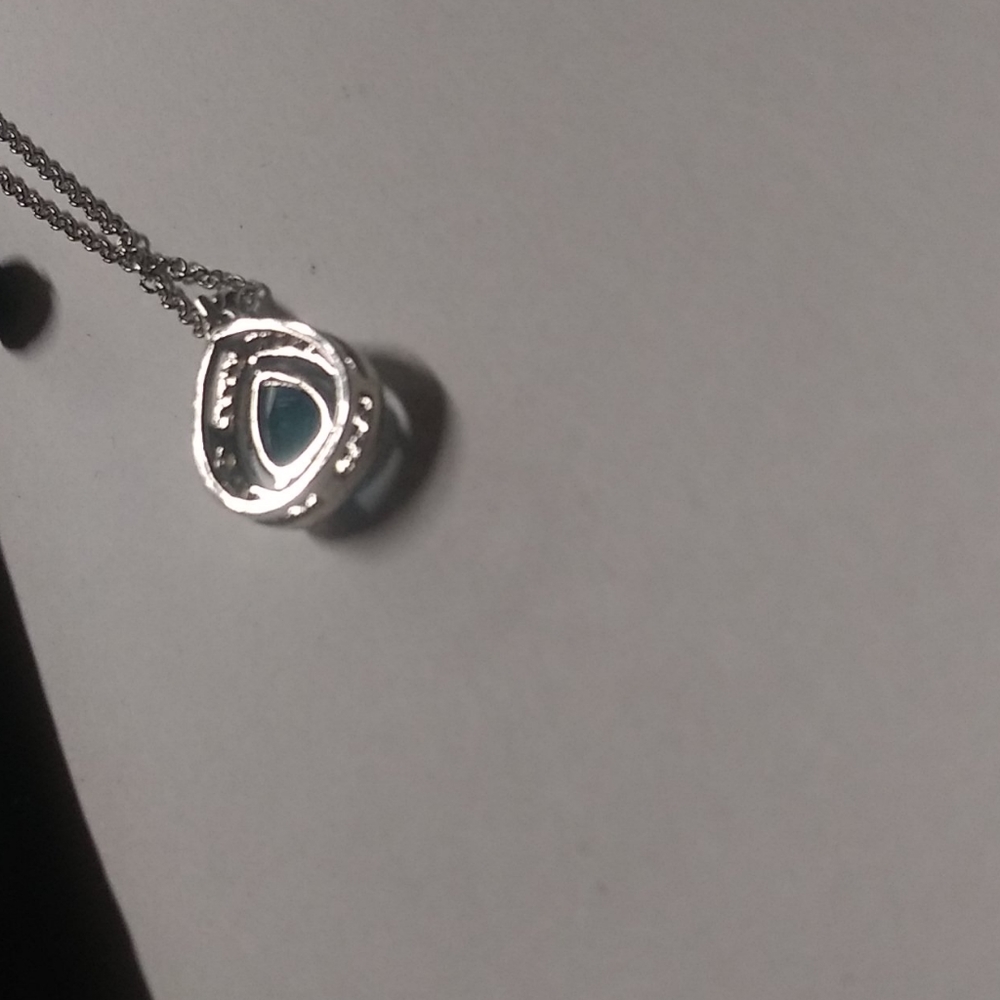 Nikola Valenti white gold plated Austrian blue gem - Picture 10 of 15
